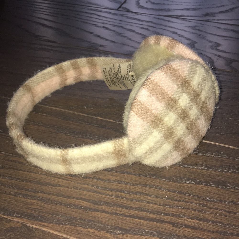 Burberry earmuffs in pink nova check print